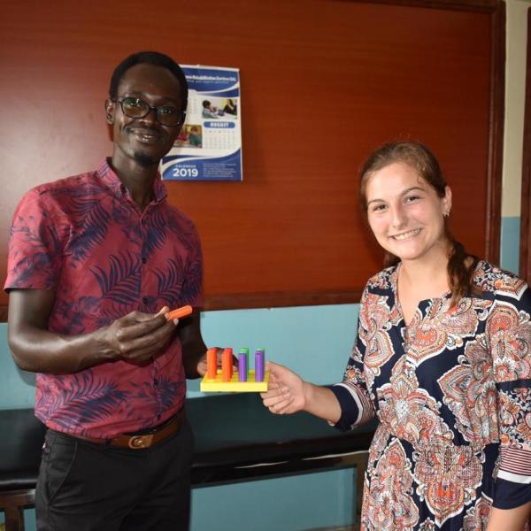 Lucy Spicher, right, is pictured with a Kenyan occupational therapist. 